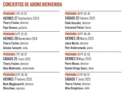 CONCIERTOS ABONO BIENVENIDA